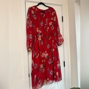 Floral Vince Camuto Red Dress